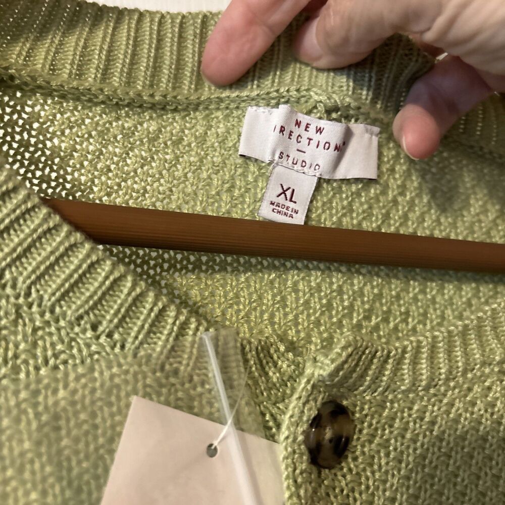 New Directions Woman’s Size XL Green Light Weight Sweater Top Long Sleeve NEW - Picture 3 of 5